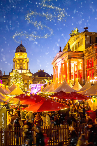 Canvas Print Weihnachtsmarkt, Gendarmenmarkt, Berlin, Deutschland