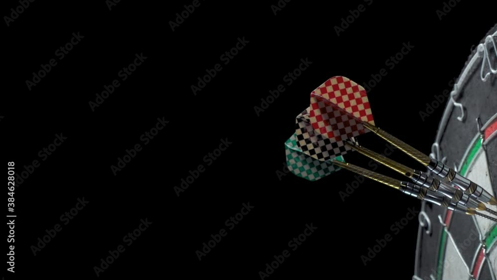 Three darts at triple 20 on the Dartboard. Three darts at triple 20 on the Dartboard.