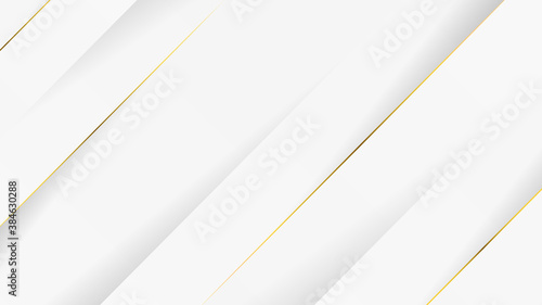 Luxury white background with golden lines.