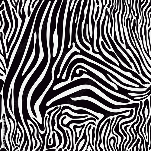 Zebra fur print textured seamless pattern vector illustration. Animal markings for backgrounds, wallpaper, textile, fabric, texture.