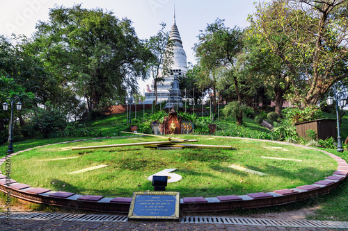 Giant Clock of Wat Phnom Penh, Cambodia photo