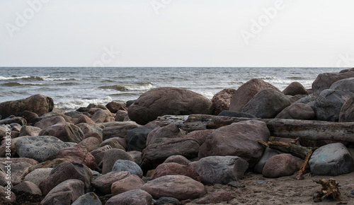 The rocky coast of the Baltic Sea in Mersrags in Latvia. Cape Mersrags © aleksandra_55