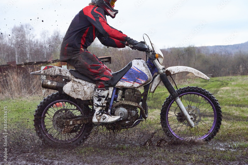 Fototapeta premium Extreme racing in rural area