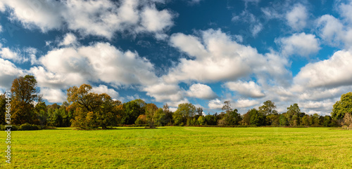Green field around Chalfont St Giles in Autumn, England  photo