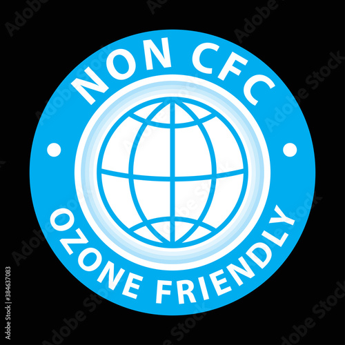 Non CFC icon. Ozone friendly sign. Globe green symbol. Logo template. Vector illustration