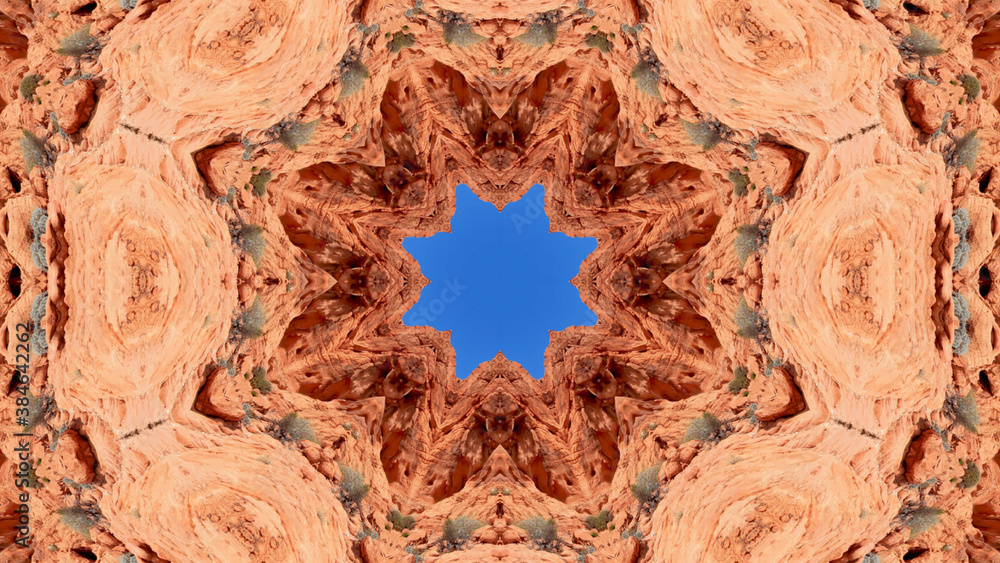 Fototapeta premium Abstract kaleidoscope background. Beautiful multicolor kaleidoscope texture. Unique kaleidoscope design.