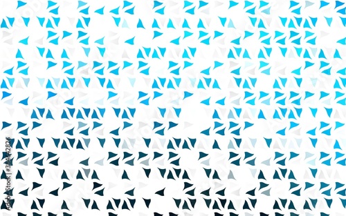 Light BLUE vector template with crystals  triangles.