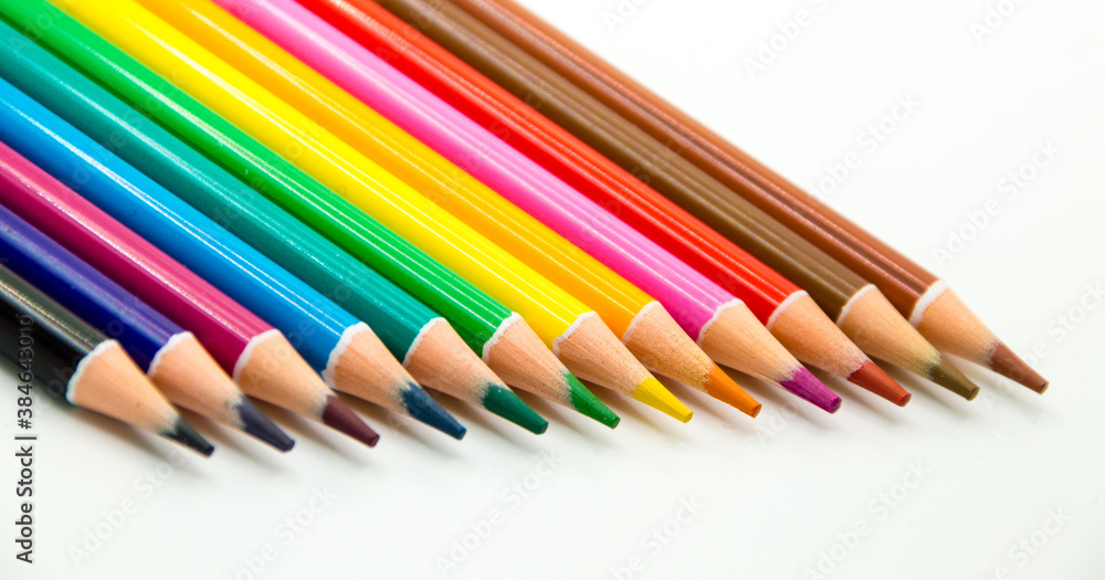 Colorful pencils group on white background Colorful pencils group on white background