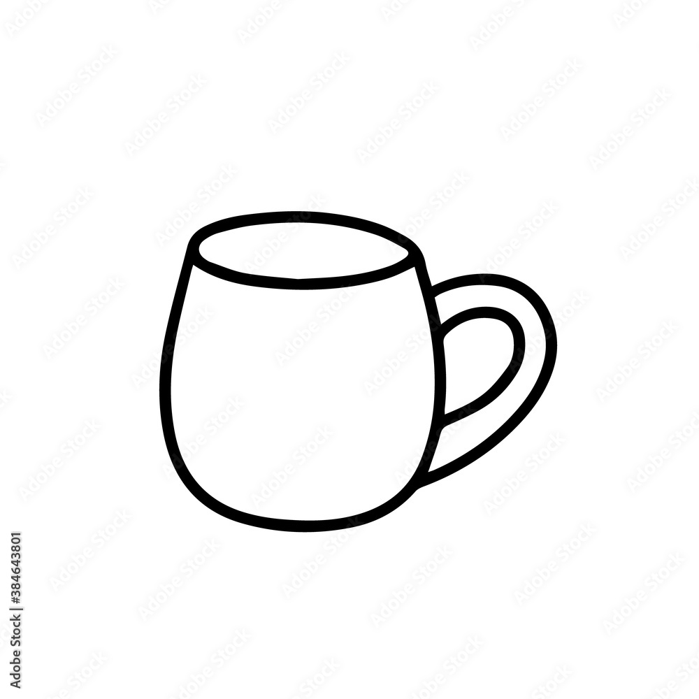Mug isolated on a white background. Doodle Mug isolated on a white background. Doodle