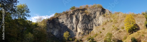 hirzstein rock made of basalt near kassel photo