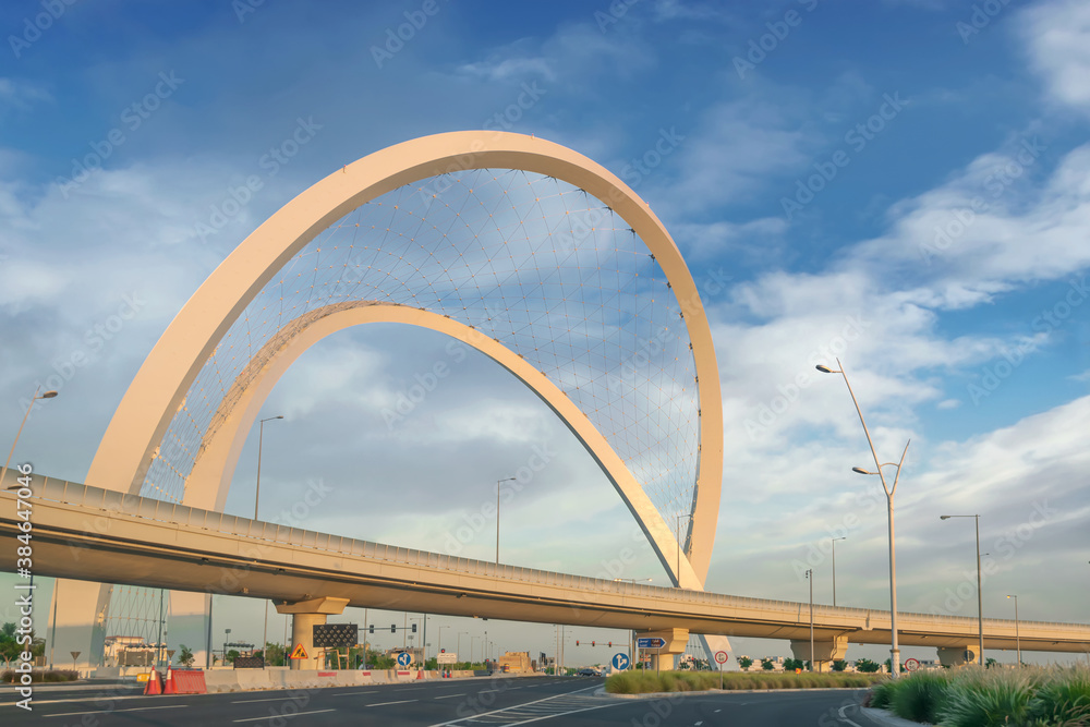 Al Wahda Bridge The Tallest Monument of City. known as 56 Bridge of Arch