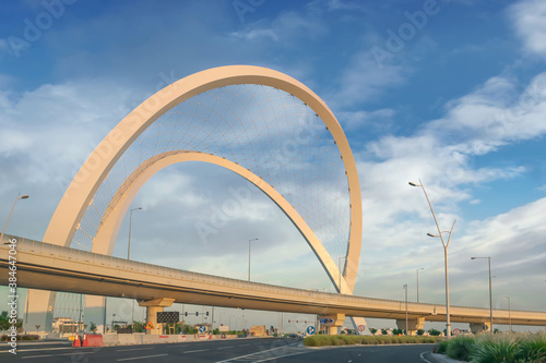 Al Wahda Bridge The Tallest Monument of City. known as 56 Bridge of Arch © hasan
