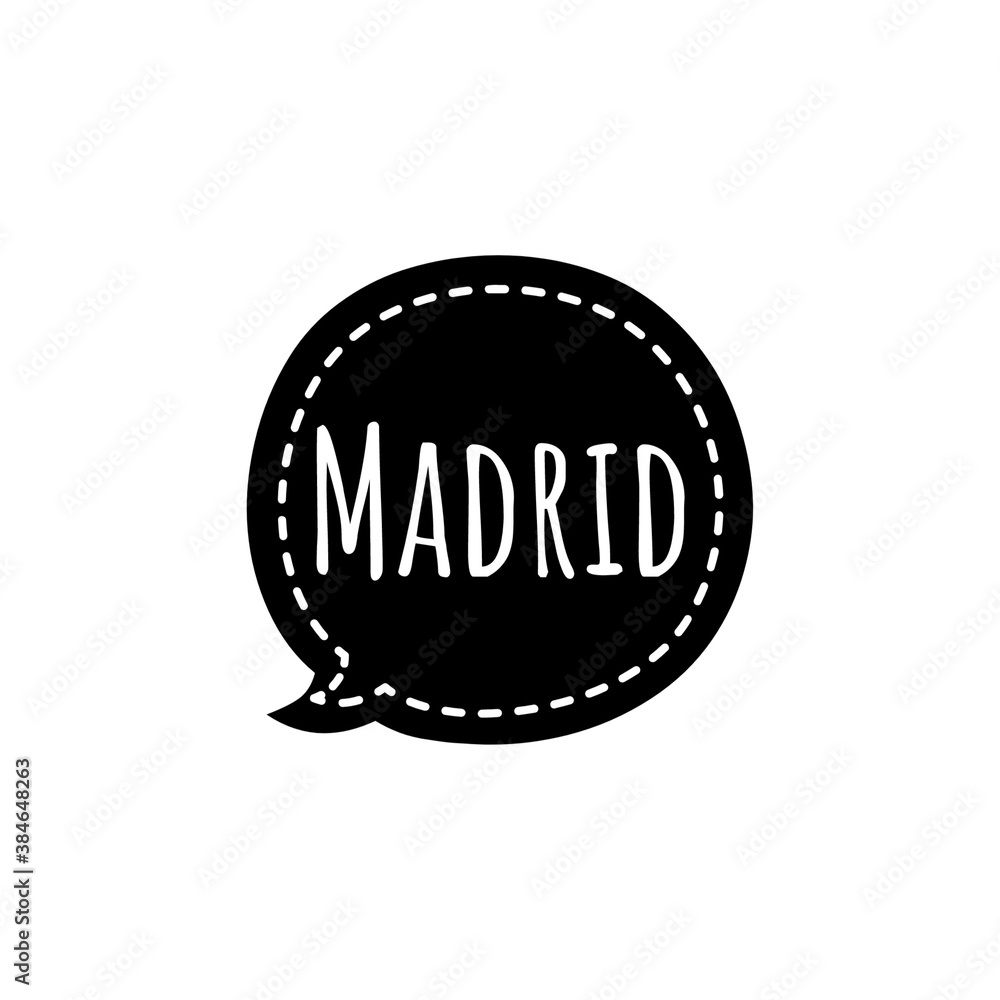 Madrid word illustration sign Madrid word illustration sign