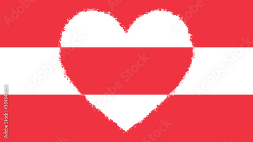 Free Download Flag of Austria with a large decorative heart in the flags colors in the middle - GFXLoad