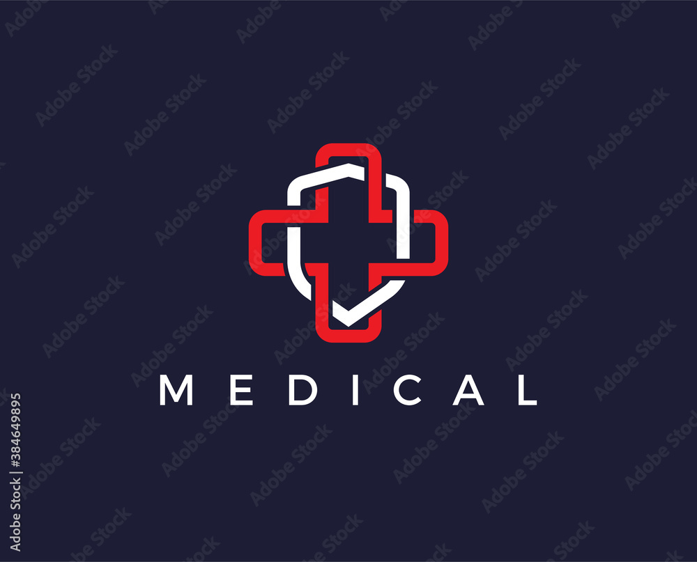 Obraz premium minimal medical security logo template - vector illustration