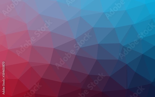 Dark Blue, Red vector polygon abstract layout.