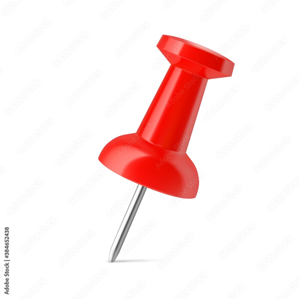 WebRed push pin isolated on white background. Thumbtack. Vector illustration. WebRed push pin isolated on white background. Thumbtack. Vector illustration.