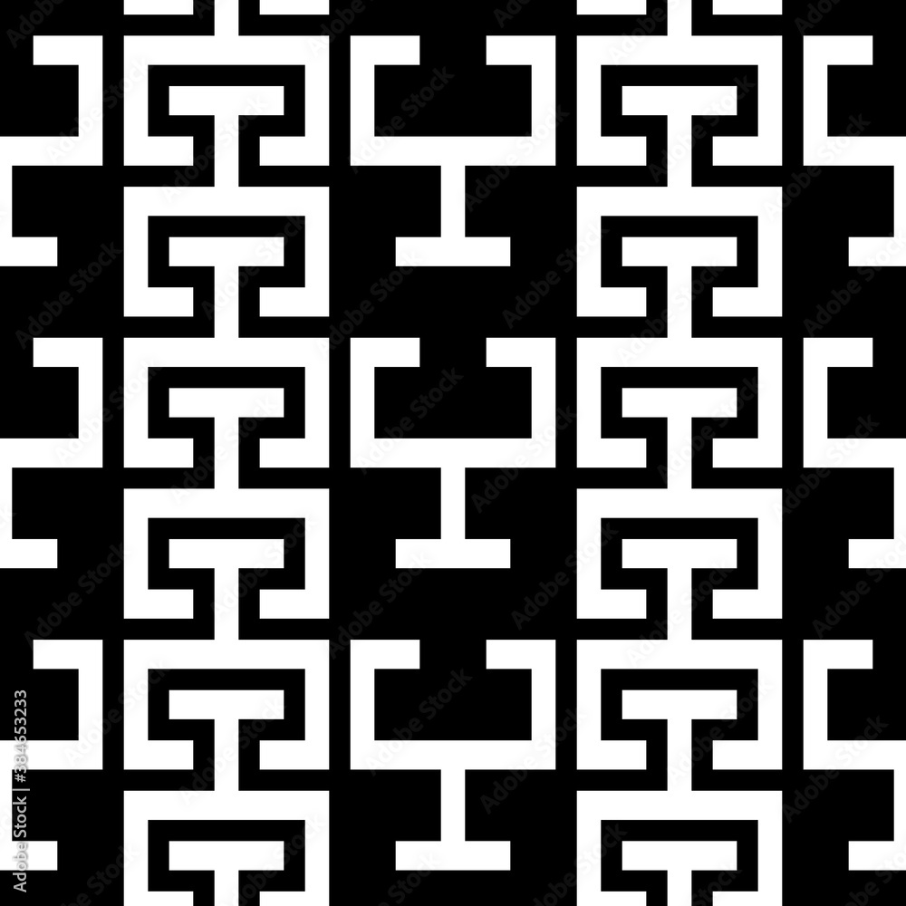 Seamless surface pattern design with Chaine Femme tiles ornament. Oriental traditional ornamentation with repeated sign shapes. Ancient mosaic wallpaper. Grid motif. Digital paper. Vector art image. Seamless surface pattern design with Chaine Femme tiles ornament. Oriental traditional ornamentation with repeated sign shapes. Ancient mosaic wallpaper. Grid motif. Digital paper. Vector art image.