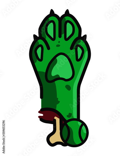 ilustración vectorial perro zombie