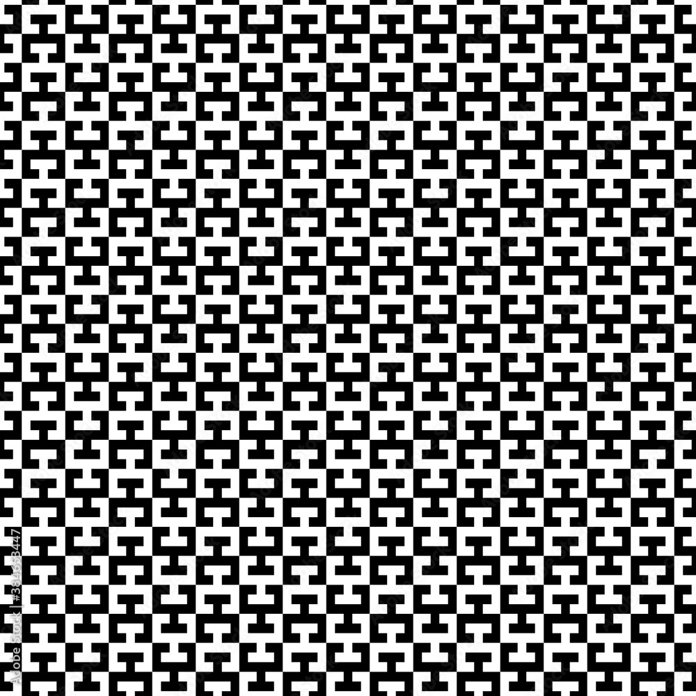 Seamless surface pattern design with Chaine Femme tiles ornament. Oriental traditional ornamentation with repeated sign shapes. Ancient mosaic wallpaper. Ethnic motif. Digital paper. Vector art image. Seamless surface pattern design with Chaine Femme tiles ornament. Oriental traditional ornamentation with repeated sign shapes. Ancient mosaic wallpaper. Ethnic motif. Digital paper. Vector art image.