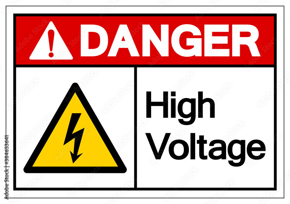 Danger High Voltage Symbol Sign, Vector Illustration, Isolate On White Background Label. EPS10