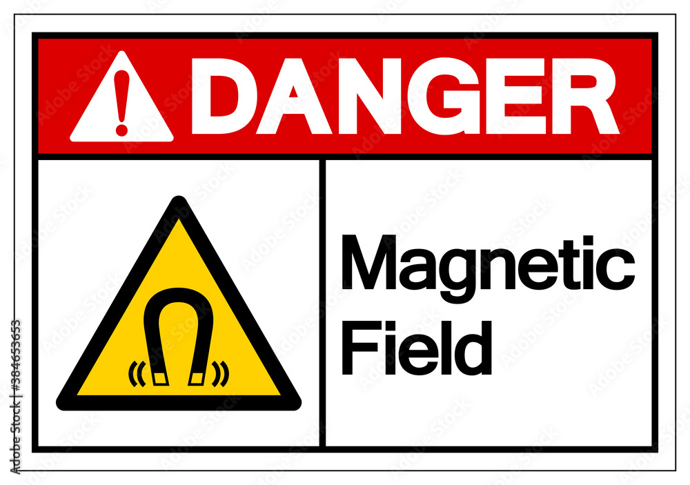 Danger Magnetic Field Symbol Sign, Vector Illustration, Isolate On White Background Label .EPS10 Danger Magnetic Field Symbol Sign, Vector Illustration, Isolate On White Background Label .EPS10