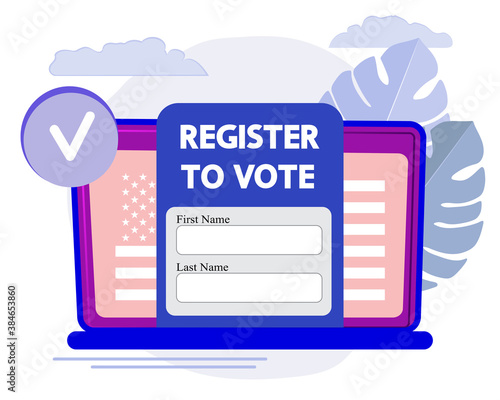 Register to vote concept. Web Election 2020. 