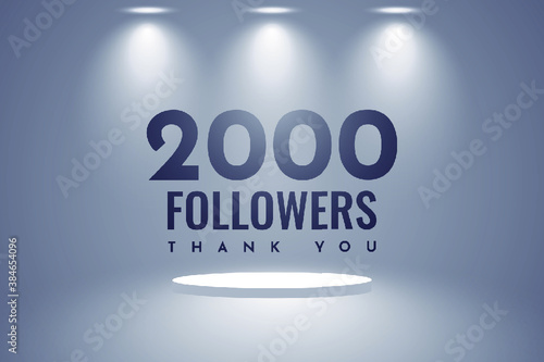 2000 followers thank you design illustration