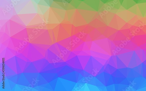 Light Multicolor, Rainbow vector shining triangular pattern.