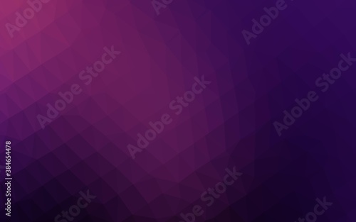 Dark Pink vector polygon abstract background.