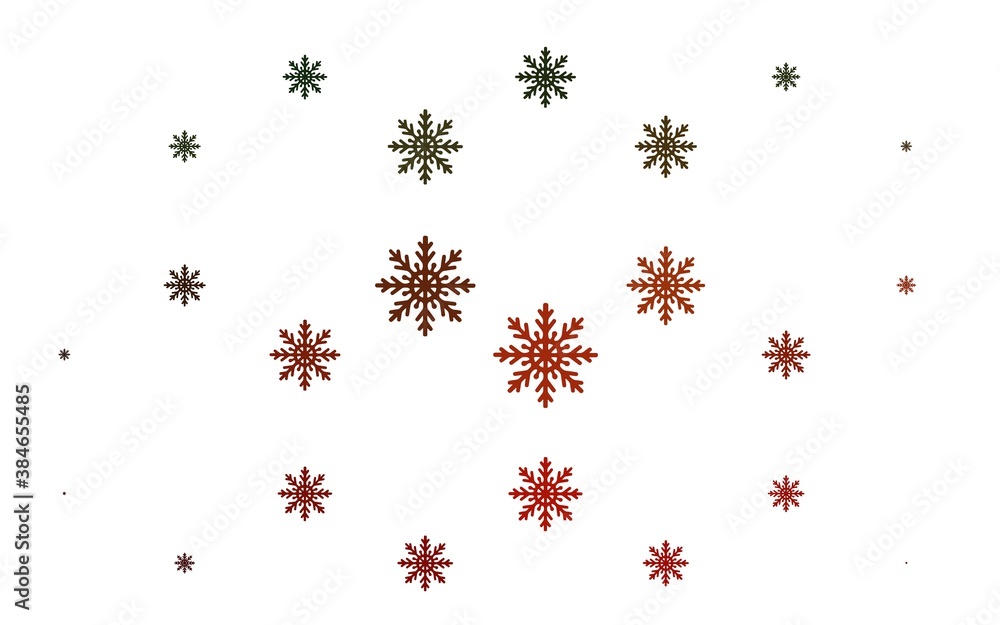 Light Green, Red vector pattern with christmas snowflakes. Light Green, Red vector pattern with christmas snowflakes.