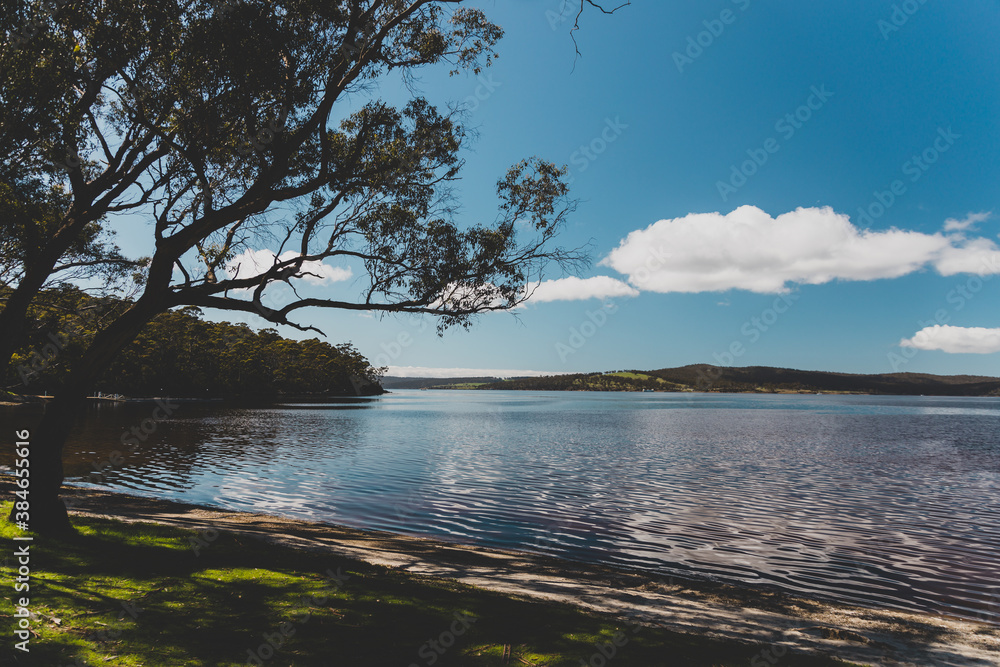 pristine beach landscape in Kettering in Tasmania, Australia near Peppermint Bay pristine beach landscape in Kettering in Tasmania, Australia near Peppermint Bay