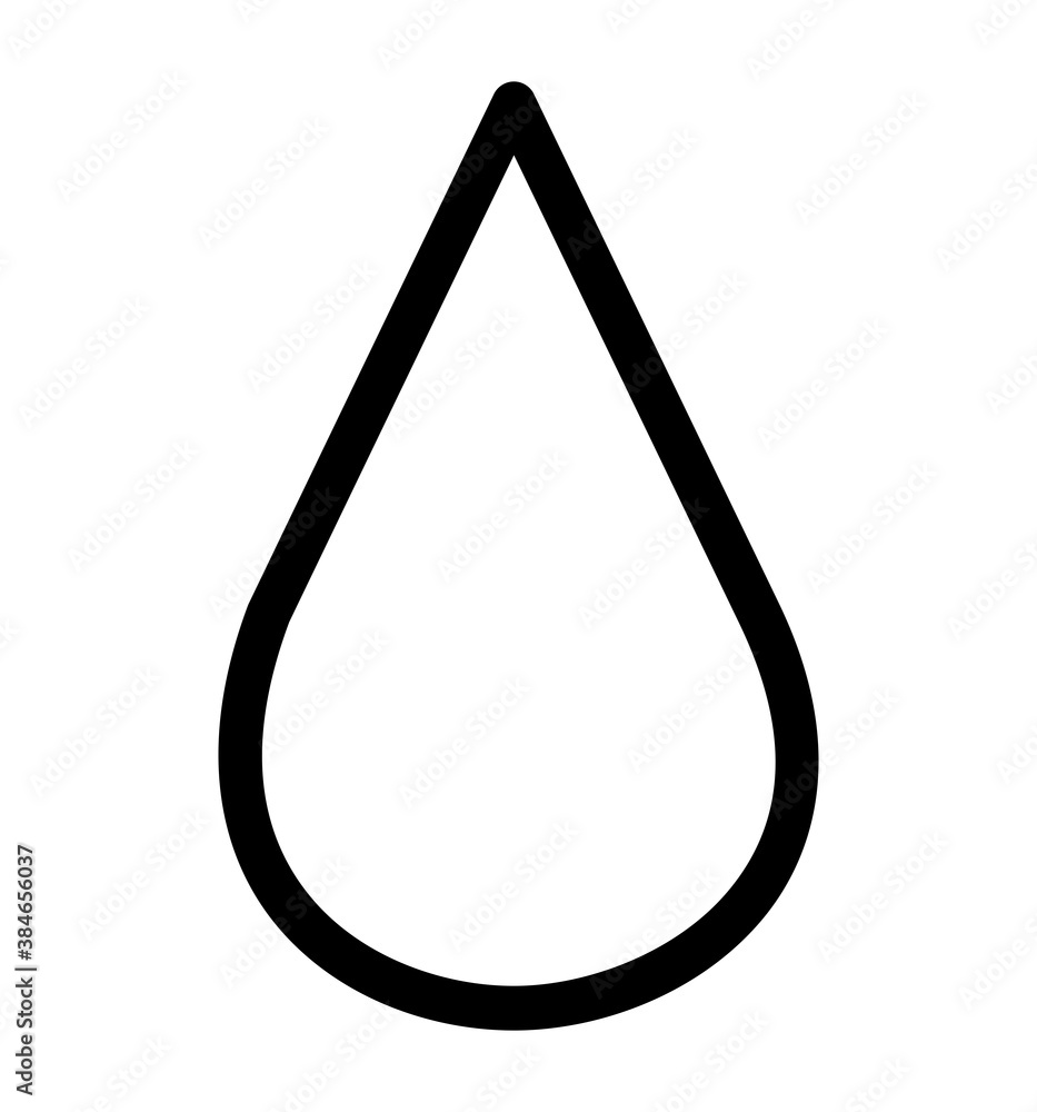 Water drop icon. Outline vector illustration isolated on white background. Water drop icon. Outline vector illustration isolated on white background.
