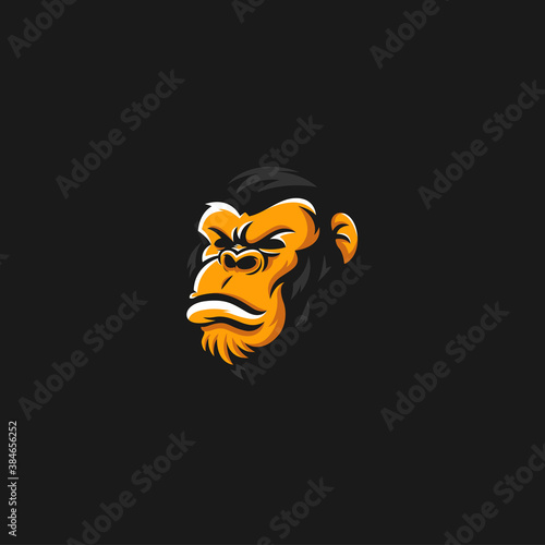Head of monkey for sport symbol with variant color
