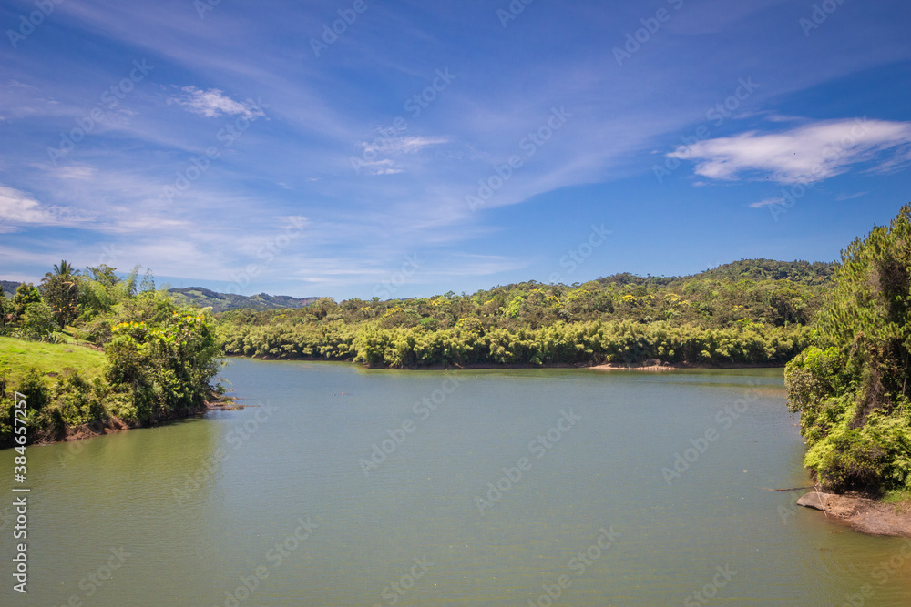 Fototapeta premium Landscape of the reservoir of Peñol and Guatapé located in Antioquia (Colombia)