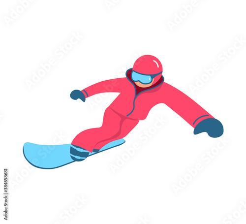 Snowboarder performing a trick jump