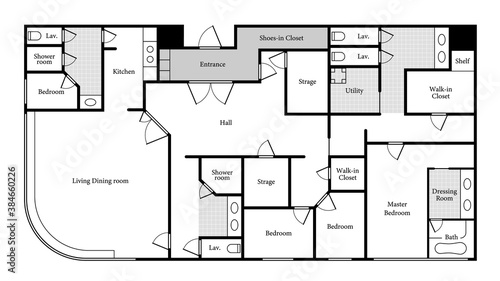 Sample layout of a luxury condominium