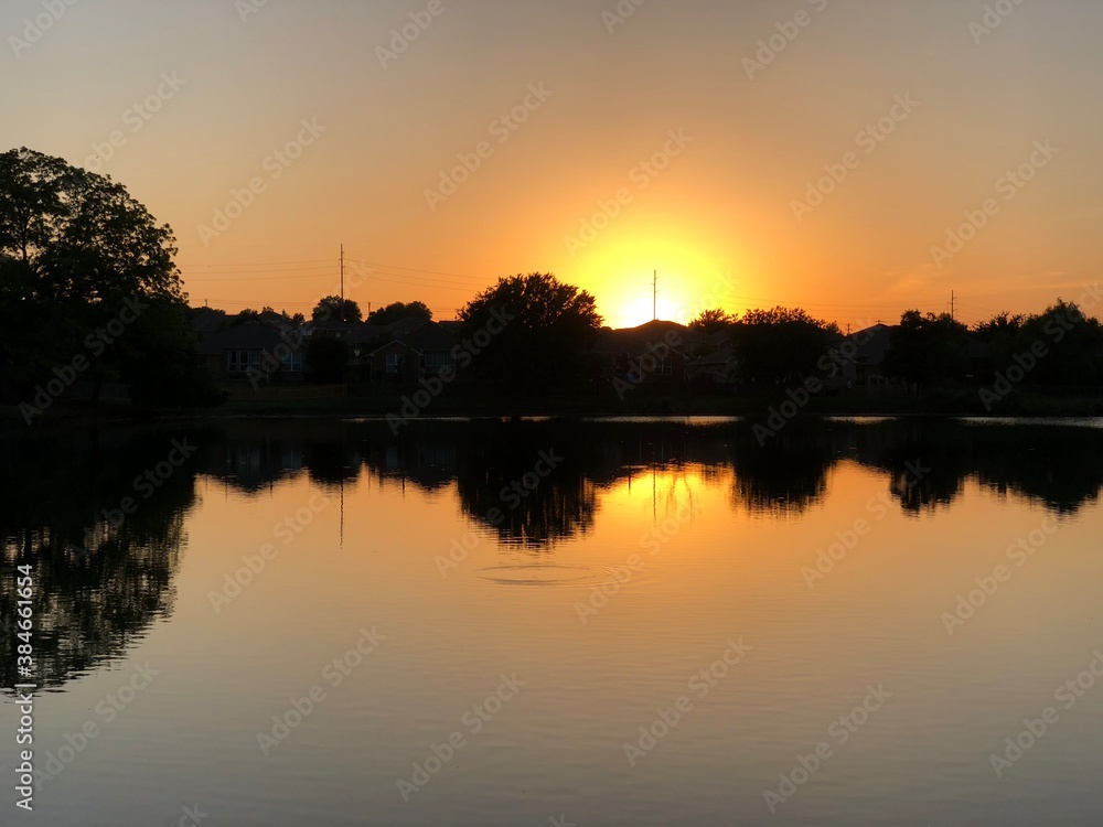 Breathtaking view of the lake at sunset