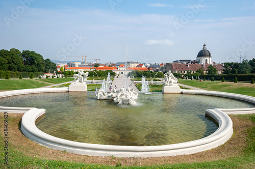 Fountain in Belvedere garden, Vienna, Austria