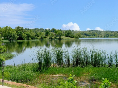 Scenic view of Lake Veteran on a beautiful day at Sulphur, Oklahoma