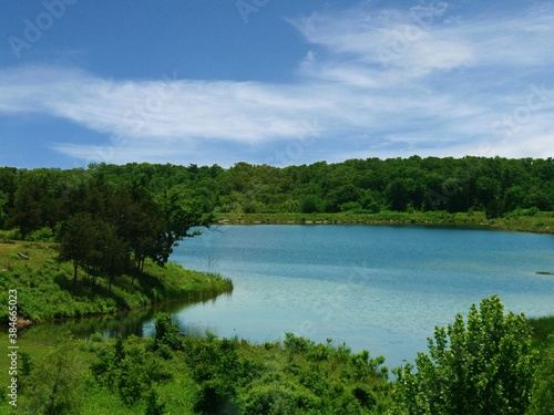 Refreshing view of a lake at Chickasaw National Recreation Area in Davis, Oklahoma