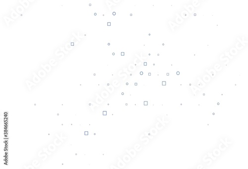 Light BLUE vector cover with circles, cubes.