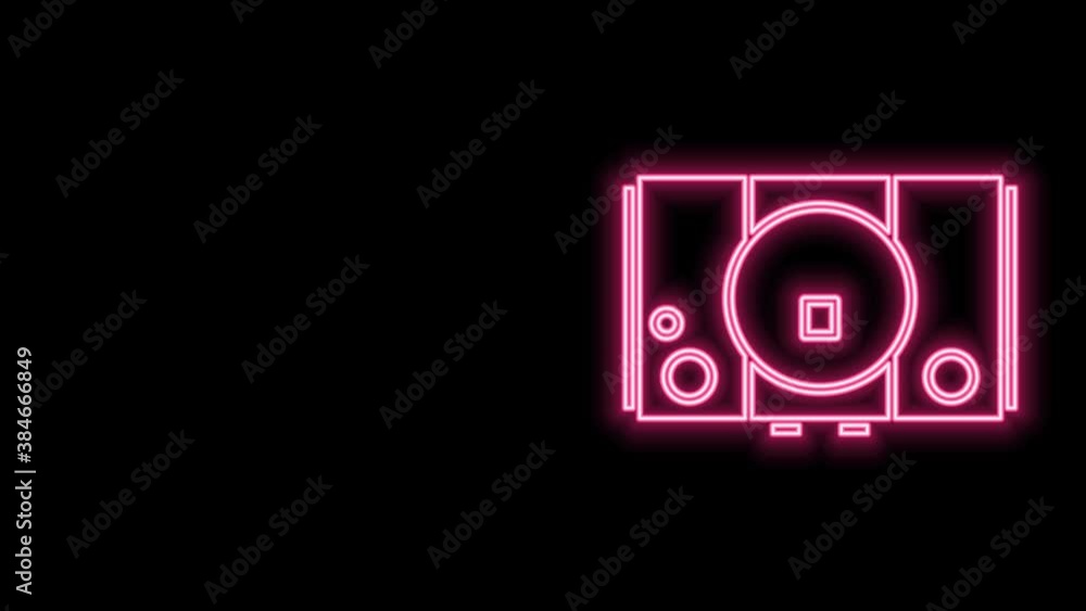 Glowing neon line Video game console icon isolated on black background. 4K Video motion graphic animation Glowing neon line Video game console icon isolated on black background. 4K Video motion graphic animation