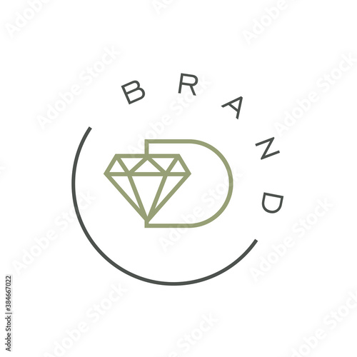 Monogram D diamond Logo Design Template