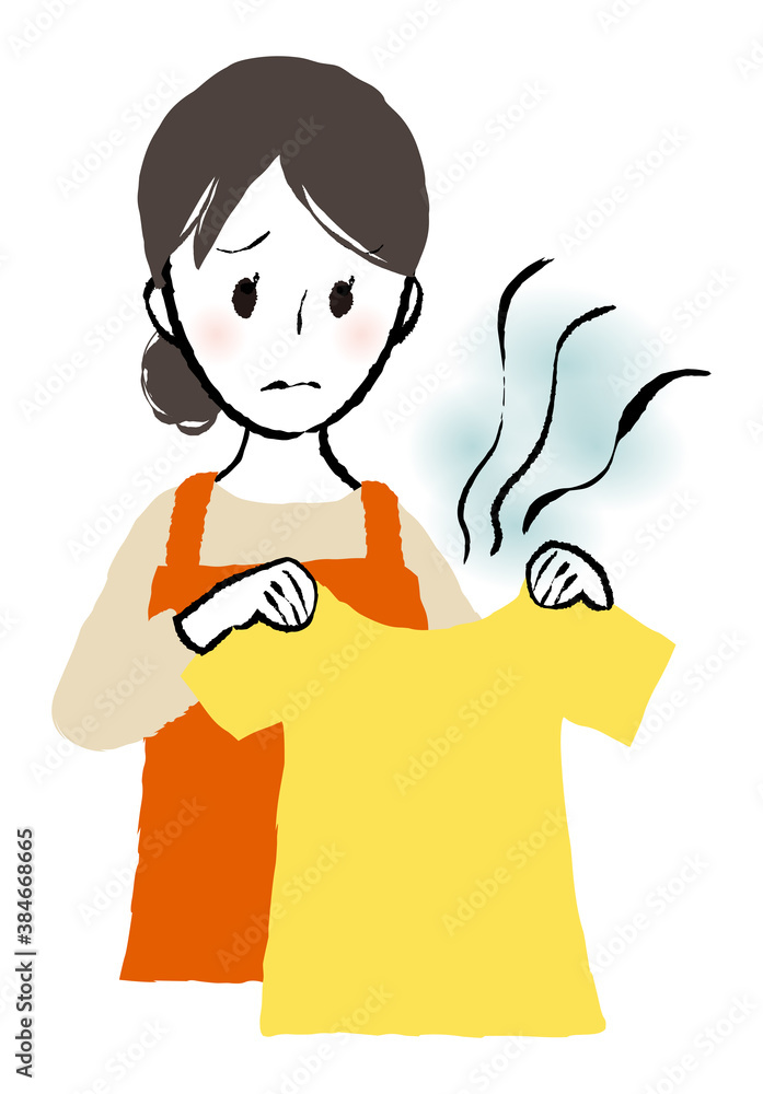 illustration of laundry with brush