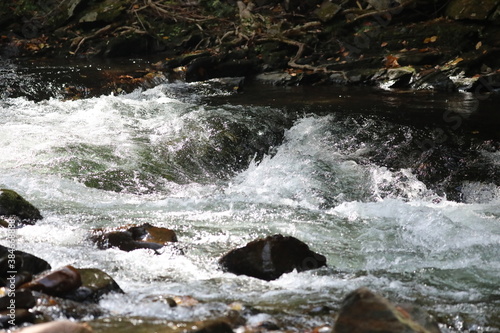 water flowing over rocks