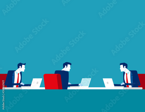 Teamwork office space. People group workplace concept