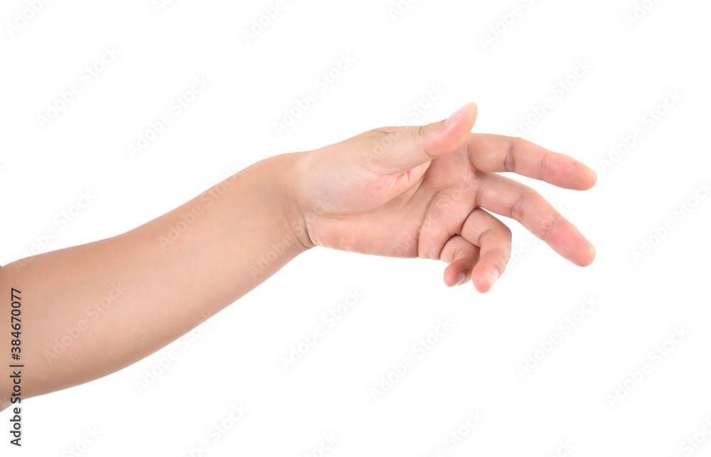 A casual hand in front of white background