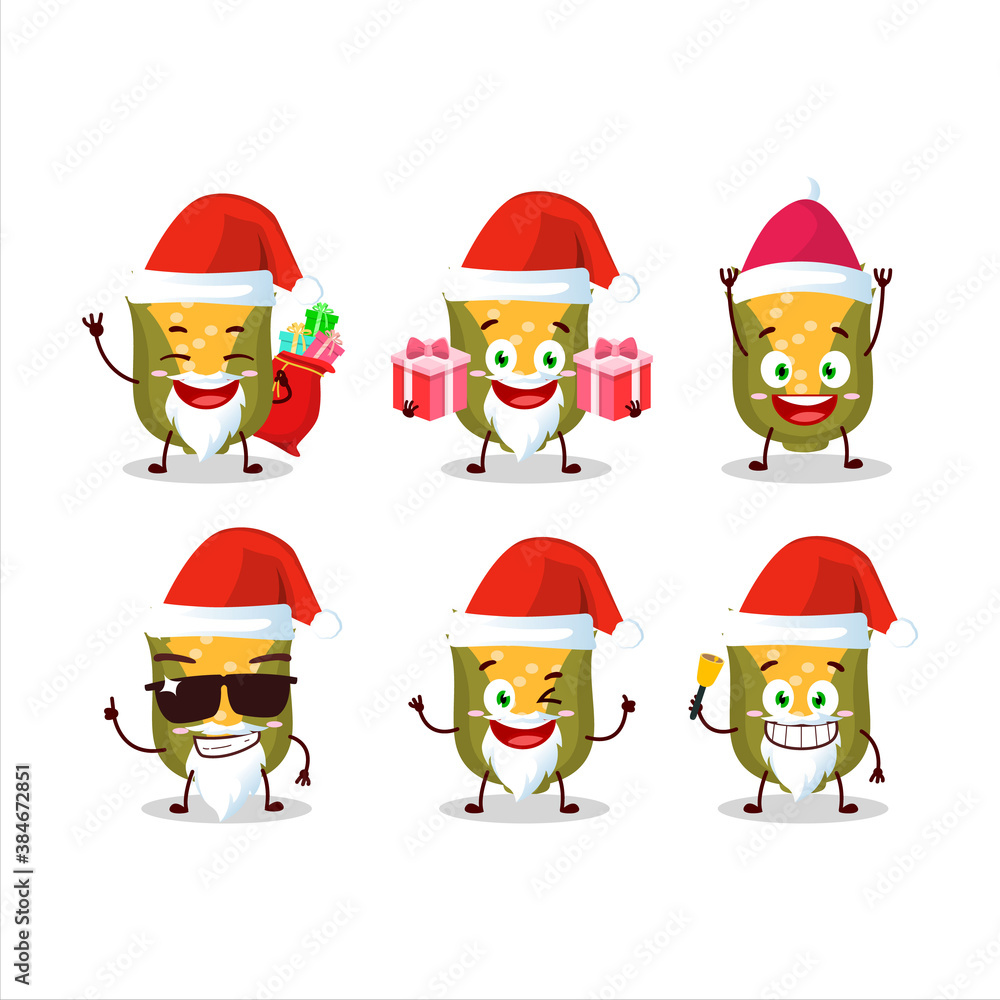 Fototapeta premium Santa Claus emoticons with corn cartoon character