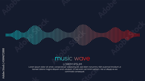 Modern sound wave equalizer. Vector illustration on dark background